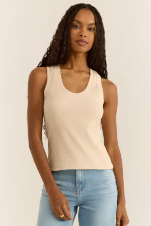 Z Supply: Sirena Rib Tank in Light Oatmeal Heather