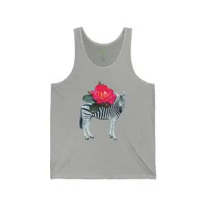 Zebra Rose Unisex Jersey Tank