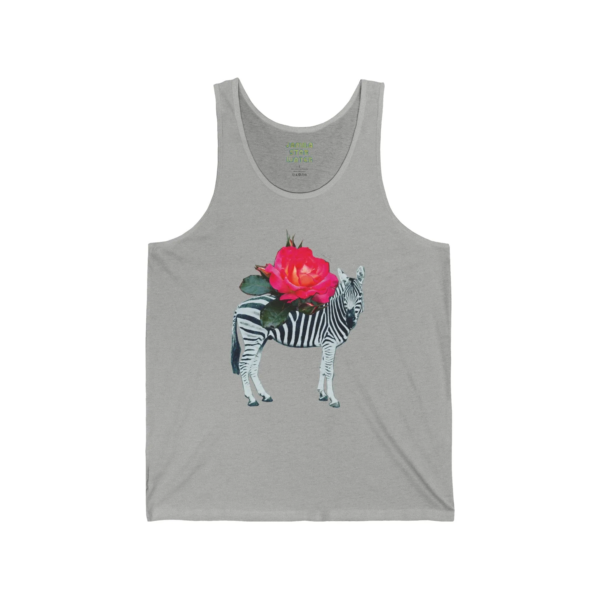 Zebra Rose Unisex Jersey Tank